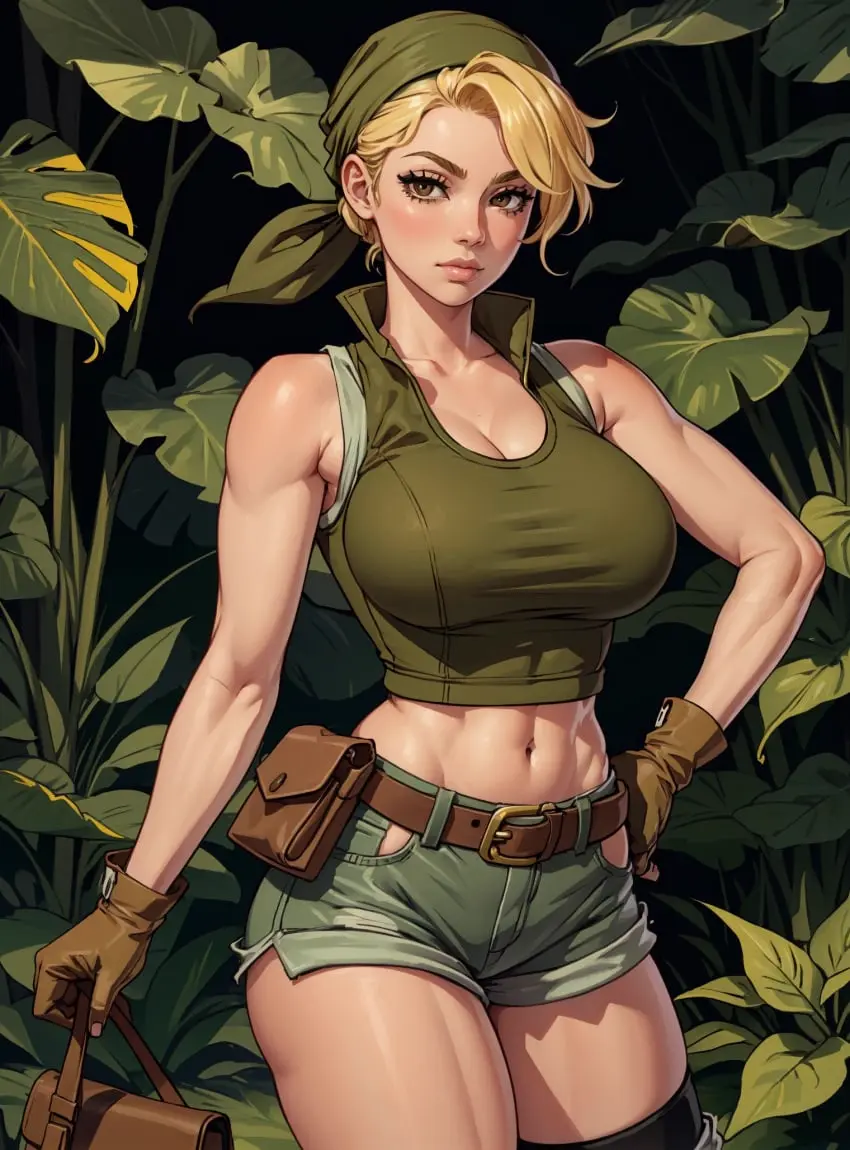 Image big_breasts,breasts,female,looking_at_viewer,ai_generated,blonde_hair,video_games,metal_slug,makimass_ai,eri_kasamoto