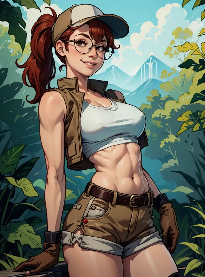 Image female,looking_at_viewer,ai_generated,video_games,fio_germi,metal_slug,makimass_ai