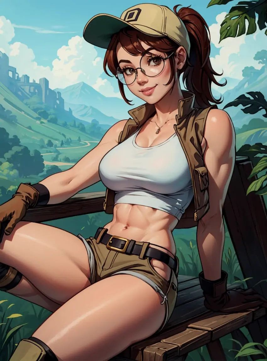 Image female,looking_at_viewer,ai_generated,video_games,fio_germi,metal_slug,makimass_ai