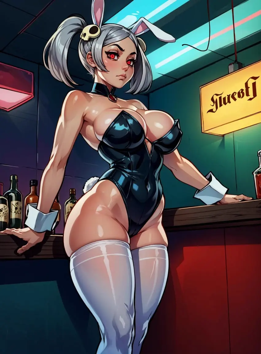 Image female,looking_at_viewer,ai_generated,video_games,skullgirls,makimass_ai,bloody_marie,marie_korbel