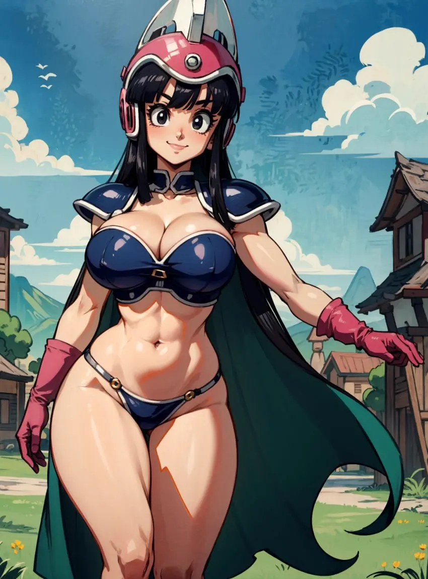 Image female,looking_at_viewer,ai_generated,dragon_ball,dragon_ball_z,chichi,makimass_ai