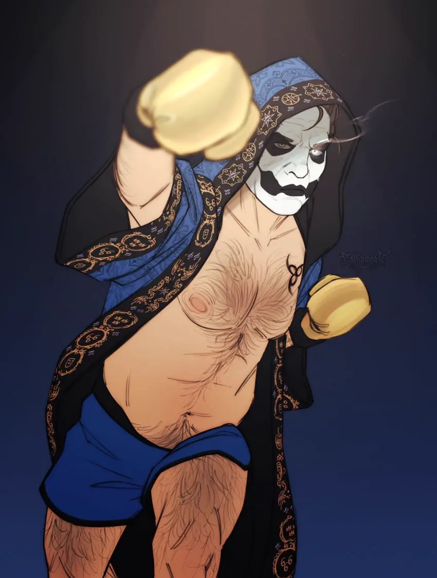 Image tagme,facepaint,chest_hair,boxing_gloves,ghost_bc,papa_emeritus_iv
