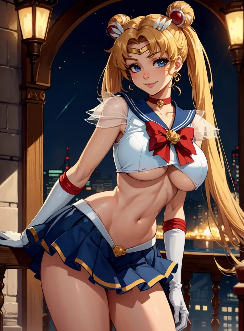 Image breasts,clothing,female,looking_at_viewer,ai_generated,medium_breasts,skirt,bishoujo_senshi_sailor_moon,sailor_moon,usagi_tsukino,makimass_ai