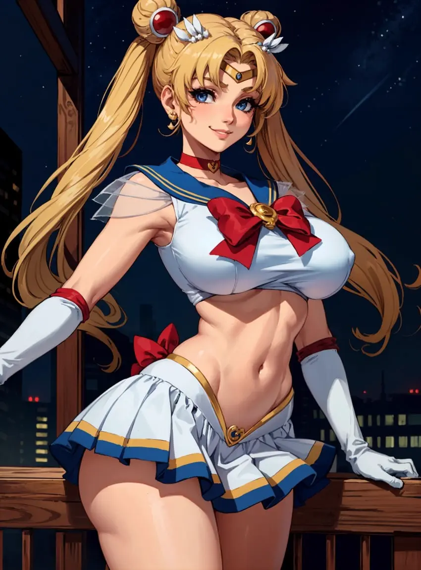 Image breasts,clothing,female,looking_at_viewer,ai_generated,medium_breasts,skirt,bishoujo_senshi_sailor_moon,sailor_moon,usagi_tsukino,makimass_ai