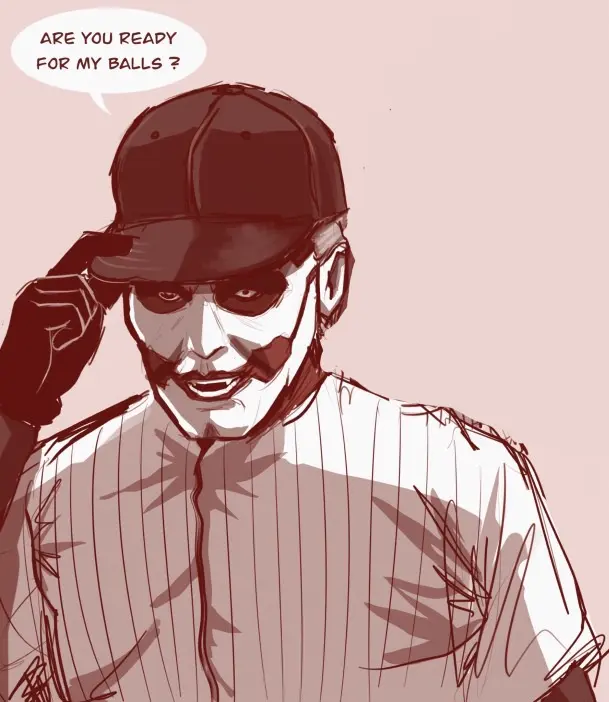 Image tagme,facepaint,ghost_bc,papa_emeritus_iv,baseball_uniform,pun