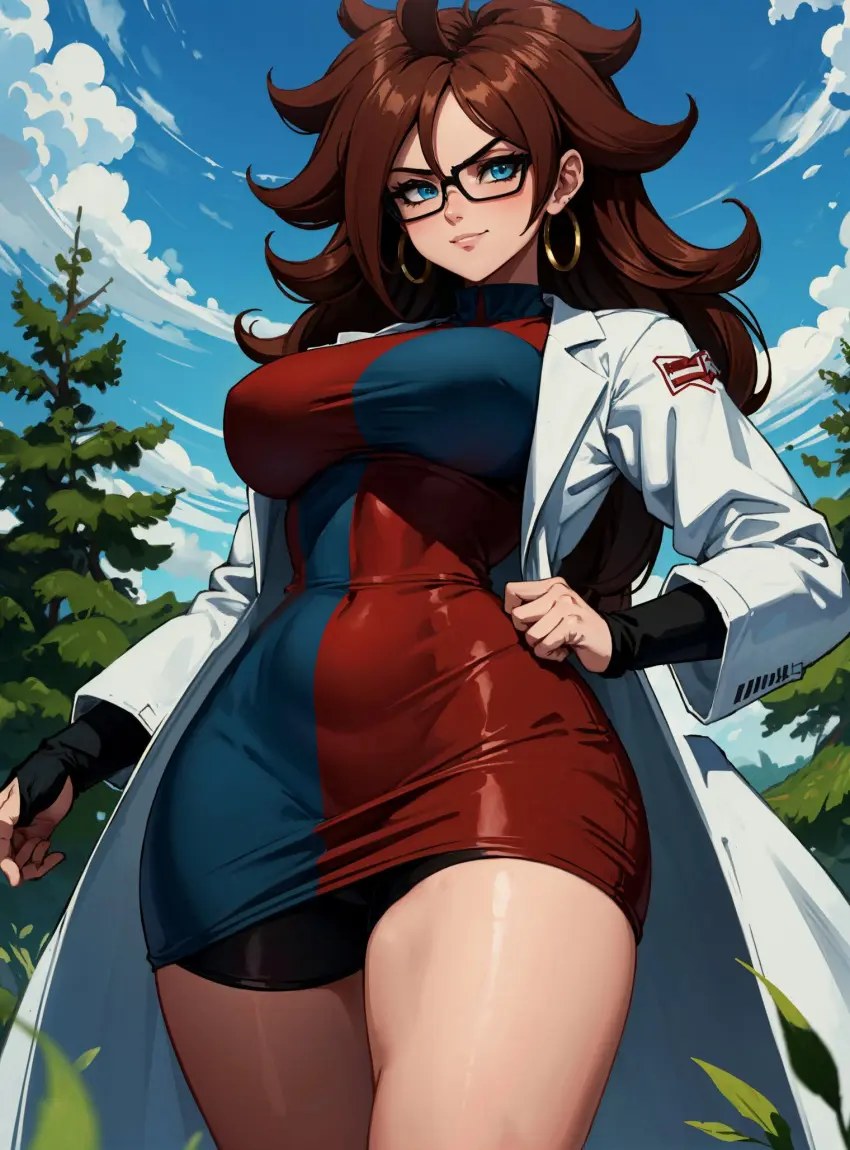 Image female,looking_at_viewer,ai_generated,dragon_ball,android_21,android_21_(human),dragon_ball_fighterz,makimass_ai