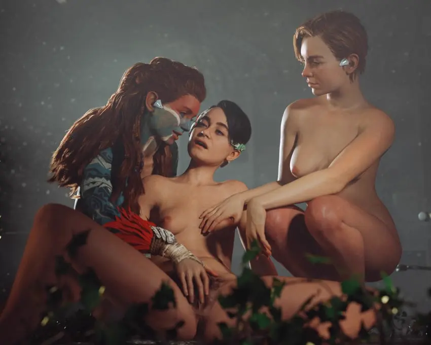 Image breasts,female,female_only,long_hair,group_sex,multiple_girls,short_hair,small_breasts,slim,accurate_art_style,pubic_hair,3d,outdoors,sisters,squatting,skinny,naked_female,3girls,lesbian_sex,fingering_pussy,orgasm_face,bodypaint,boob_squish,aloy,horizon_forbidden_west,horizon_zero_dawn,thelustofuspt2,small_areola,beta_(horizon_forbidden_west),official_style,alva_(horizon_forbidden_west),sitting_on_grass