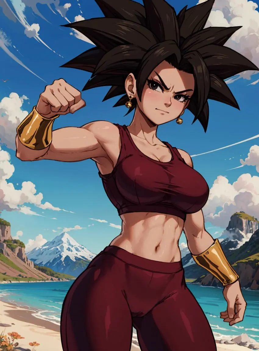 Image female,looking_at_viewer,ai_generated,dragon_ball,dragon_ball_super,kefla,makimass_ai