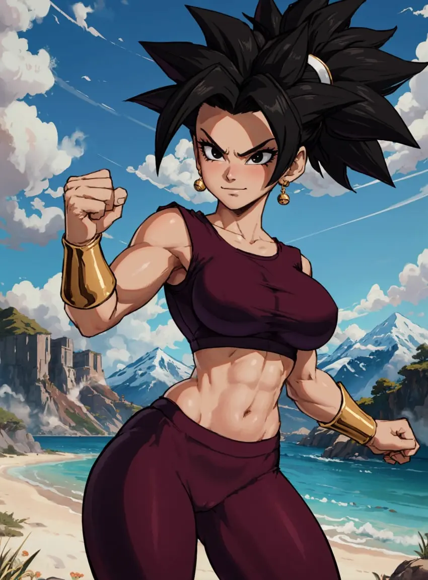 Image female,looking_at_viewer,ai_generated,dragon_ball,dragon_ball_super,kefla,makimass_ai