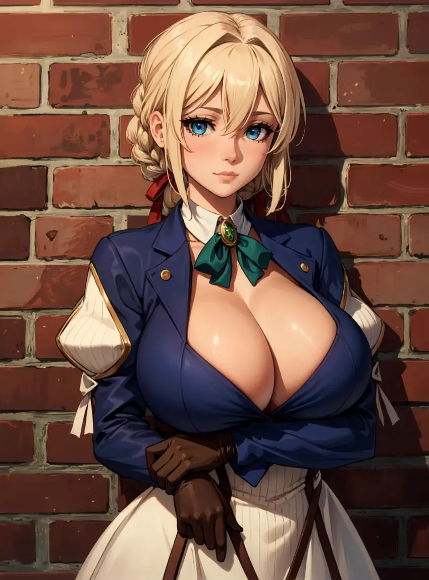 Image female,looking_at_viewer,ai_generated,makimass_ai,violet_evergarden,violet_evergarden_(character)