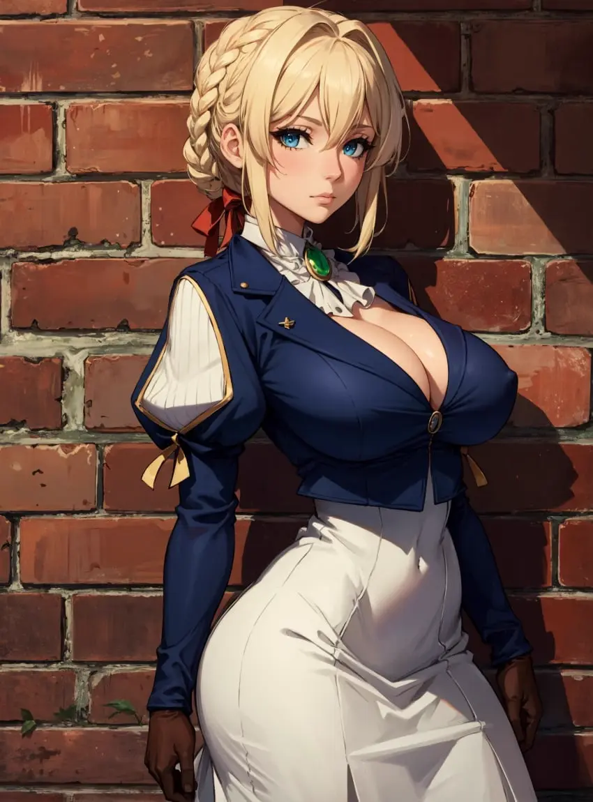 Image female,looking_at_viewer,ai_generated,makimass_ai,violet_evergarden,violet_evergarden_(character)