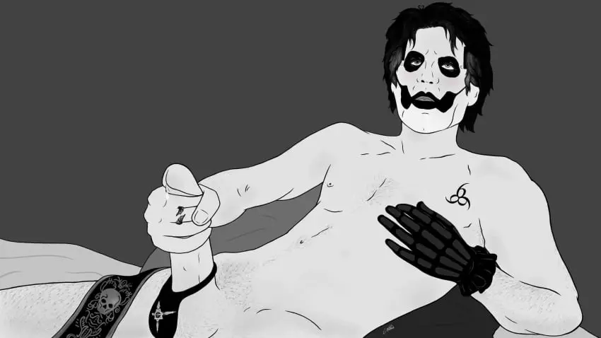 Image gloves,penis,tagme,precum,precum_drip,precum_on_penis,jerkingoff,facepaint,cock_ring,hand_on_penis,rings,ring_(jewelry),jerking,jerking_off,simple_coloring,ghost_bc,papa_emeritus_iv