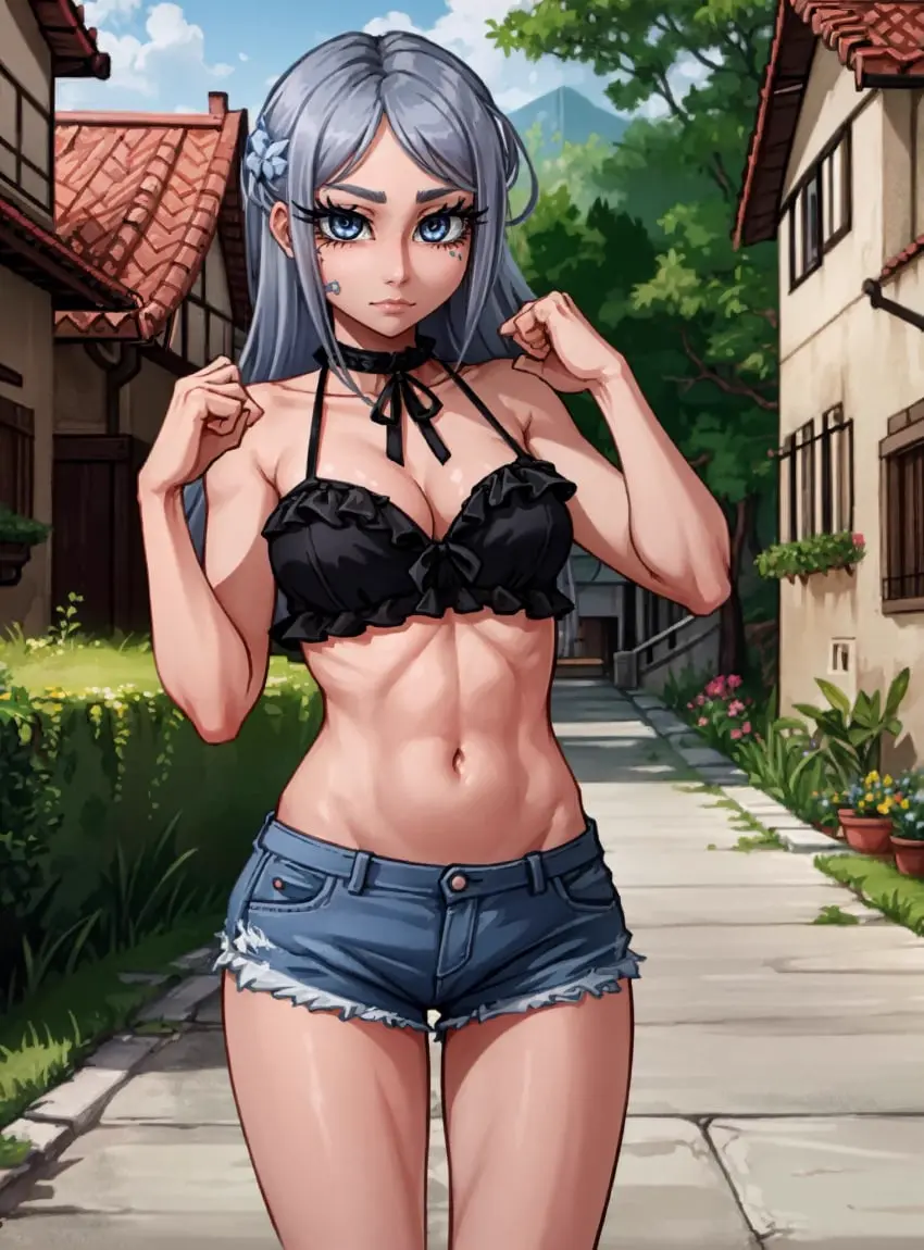 Image female,looking_at_viewer,ai_generated,video_games,makimass_ai,dorei_to_no_seikatsu_~teaching_feeling~,sylvie_(dorei_to_no_seikatsu)