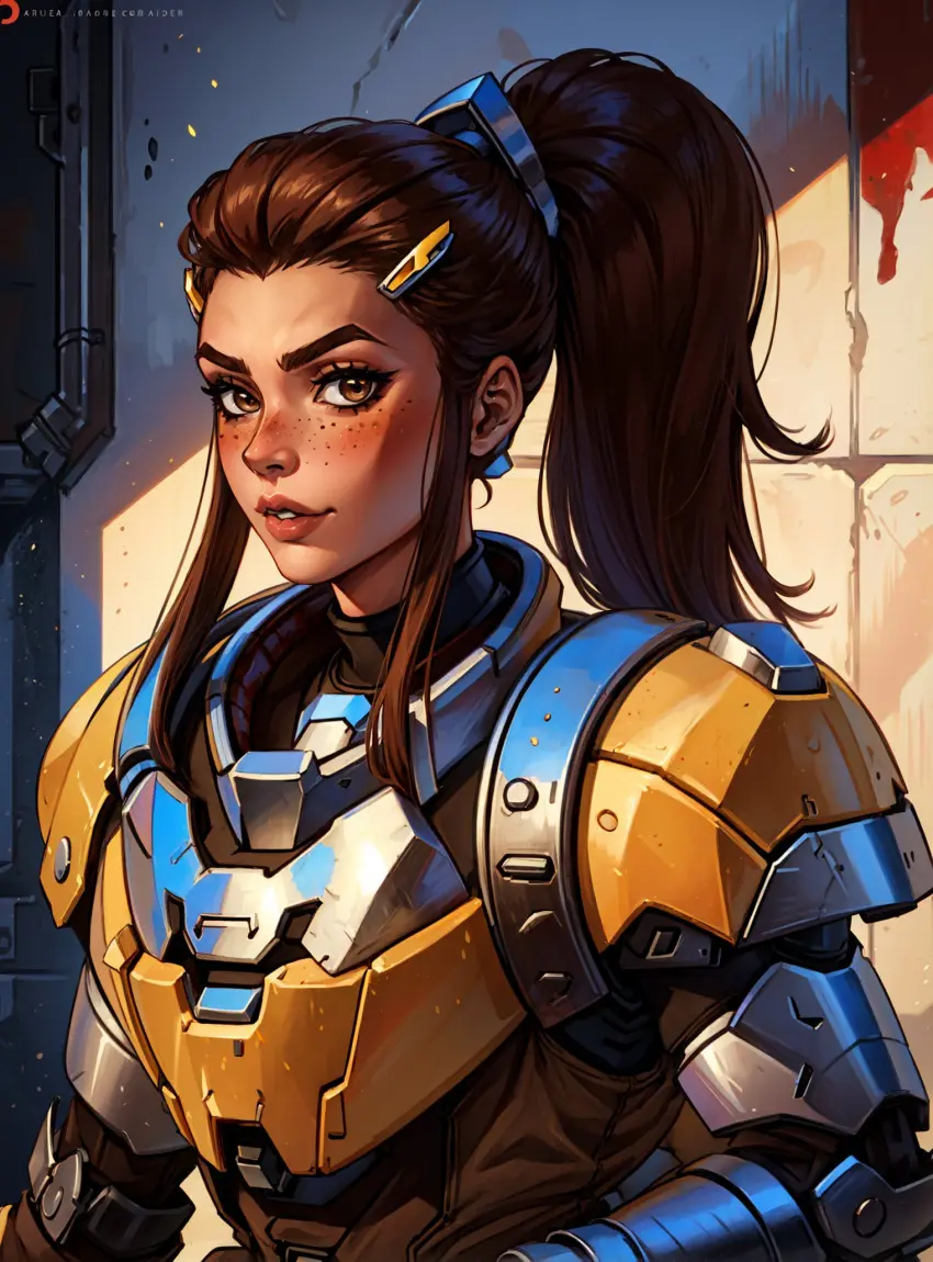 Image female,looking_at_viewer,ai_generated,video_games,overwatch,overwatch_2,brigitte,brigitte_lindholm,makimass_ai