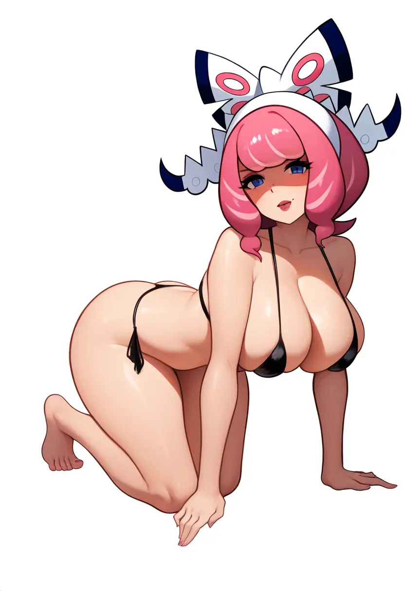 Image 1girls,big_breasts,breasts,female,pokemon,bikini,ai_generated,hairband,nintendo,novelai,pokemon_ss,klara_(pokemon),pokemon_ss_isle_of_armor