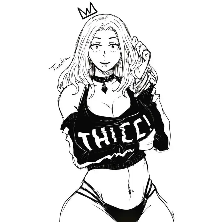 Image 1girls,breasts,clothing,female,female_only,large_breasts,looking_at_viewer,smile,solo,standing,navel,choker,voluptuous,wide_hips,cleavage,clothed_female,midriff,smile_at_viewer,solo_female,my_hero_academia,thick,busty,curvy,black_and_white,hourglass_figure,stomach,curvaceous,curves,partially_clothed,bikini_bottom,sleeves,plump,child_bearing_hips,camie_utsushimi,kanno_takanori,tankini,tundrawanderer