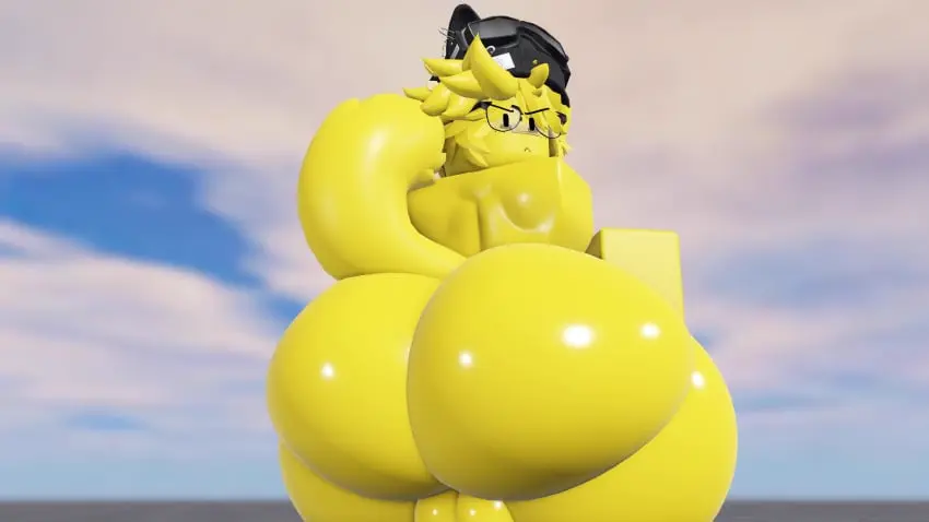 Image looking_at_viewer,solo,standing,1boy,male,nude,furry,ass,big_ass,looking_back,thick_thighs,thighs,freckles,sky,femboy,male_only,balls,glasses,fat_ass,nude_male,tagme,naked,gay,3d,cute,yellow_body,black_eyes,frown,big_thighs,2024,yellow_hair,butt,freckles_on_face,beanie,yellow_skin,roblox,robloxian,yellow_tail,backsack,ass_bigger_than_head,mob_face,bandaid,blocky_body,noob,caffinatedbuns
