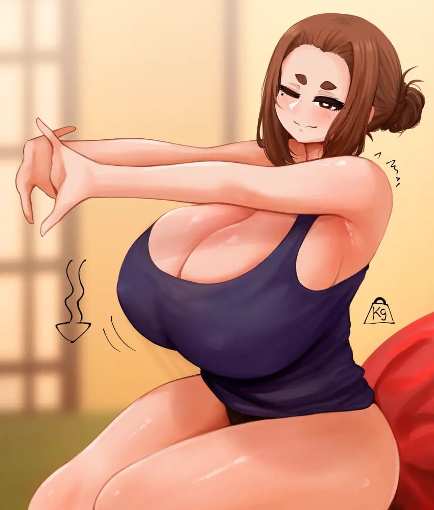 Image 1girls,big_breasts,breasts,female,large_breasts,thick_thighs,thighs,voluptuous,cleavage,huge_breasts,one_eye_closed,mole,busty,curvy,curvy_body,curvy_female,curvy_figure,brown_hair,mole_under_eye,curvaceous,short_eyebrows,kaii_to_otome_to_kamikakushi,small_eyebrows,sumireko_ogawa,the_only_shoe