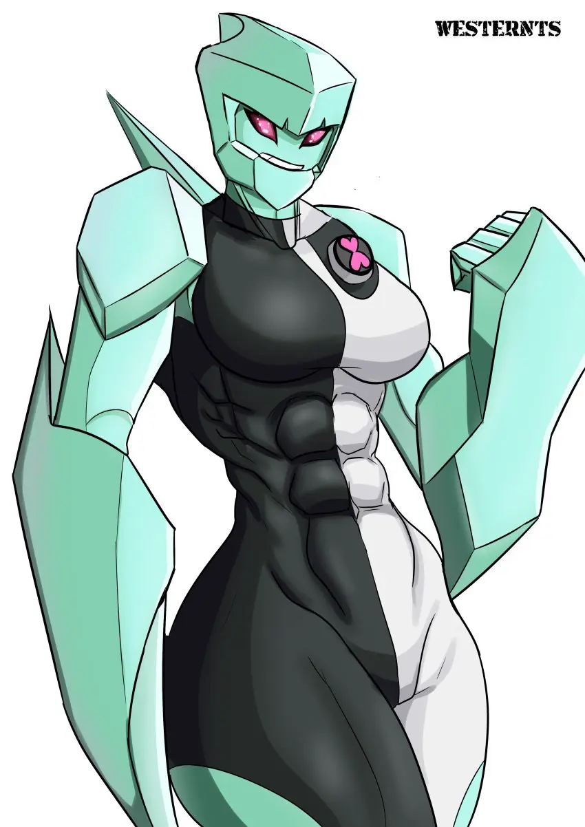 Image female,female_only,solo,muscular,solo_female,abs,muscular_female,alien,alien_girl,ben_10,chaquetrix,diamondhead,petrosapien,subsapien_(ben_10),westernts,blade_arm,clenched_fist