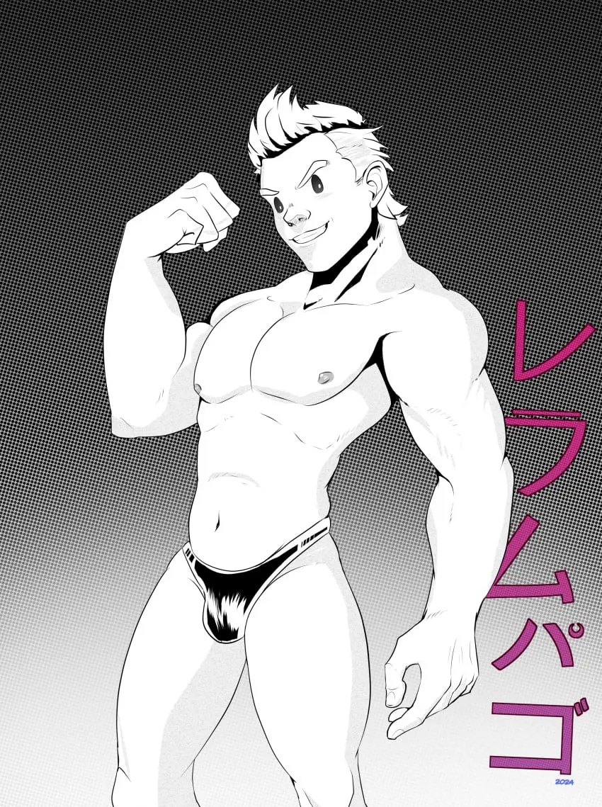 Image solo,1boy,male,male_only,my_hero_academia,boku_no_hero_academia,monochrome,lemillion,mirio_togata