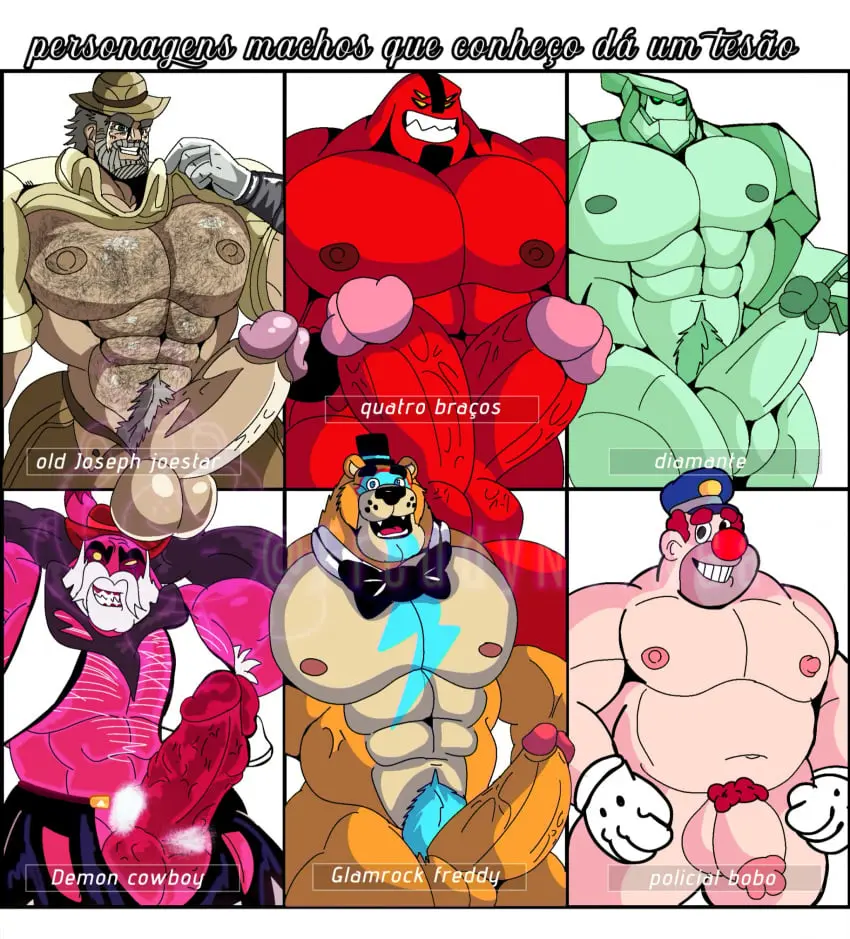 Image male,nude,penis,furry,big_penis,erection,male_only,huge_cock,naked,horny_male,full_body,boner,naked_male,red_body,muscles,jojo's_bizarre_adventure,five_nights_at_freddy's,animatronic,ben_10,stardust_crusaders,glamrock_freddy_(fnaf),fourarms,6boys,diamondhead,petrosapien,fredbearnstwgay,freddynetwgay,joseph_joestar,old_joseph,six_fanarts_challenge,tetramand