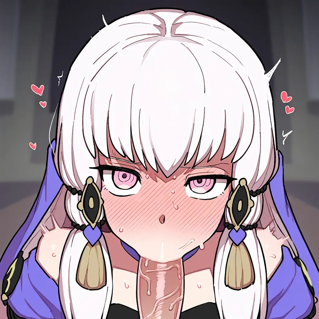Image 1girls,blush,female,hair_ornament,human,long_hair,looking_at_viewer,white_hair,1boy,bangs,male,oral,penis,sidelocks,straight,sweat,erection,fellatio,ai_generated,solo_focus,pink_eyes,dress,full-face_blush,nintendo,pov,self_upload,nose_blush,motion_lines,heart,fire_emblem,fire_emblem:_three_houses,blurry,blurry_background,tassel,novelai,:>=,pov_crotch,lysithea_von_ordelia