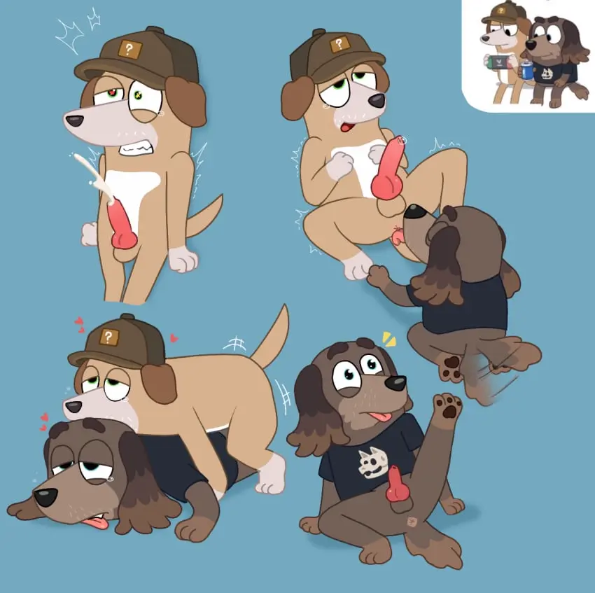 Image clothed,clothing,hi_res,cum,male,oral,penis,hat,sex,duo,headwear,anal,male/male,yaoi,headgear,balls,anthro,anus,gay,canid,canine,canis,domestic_dog,genitals,mammal,bottomless,animal_genitalia,animal_penis,canine_genitalia,canine_penis,knot,bluey_(series),goulartehentai,rimming,vinesauce,vinny_(vinesauce),mostly_nude,anthro_on_anthro,headgear_only,dog,hat_only,headwear_only,joel_(vinesauce)