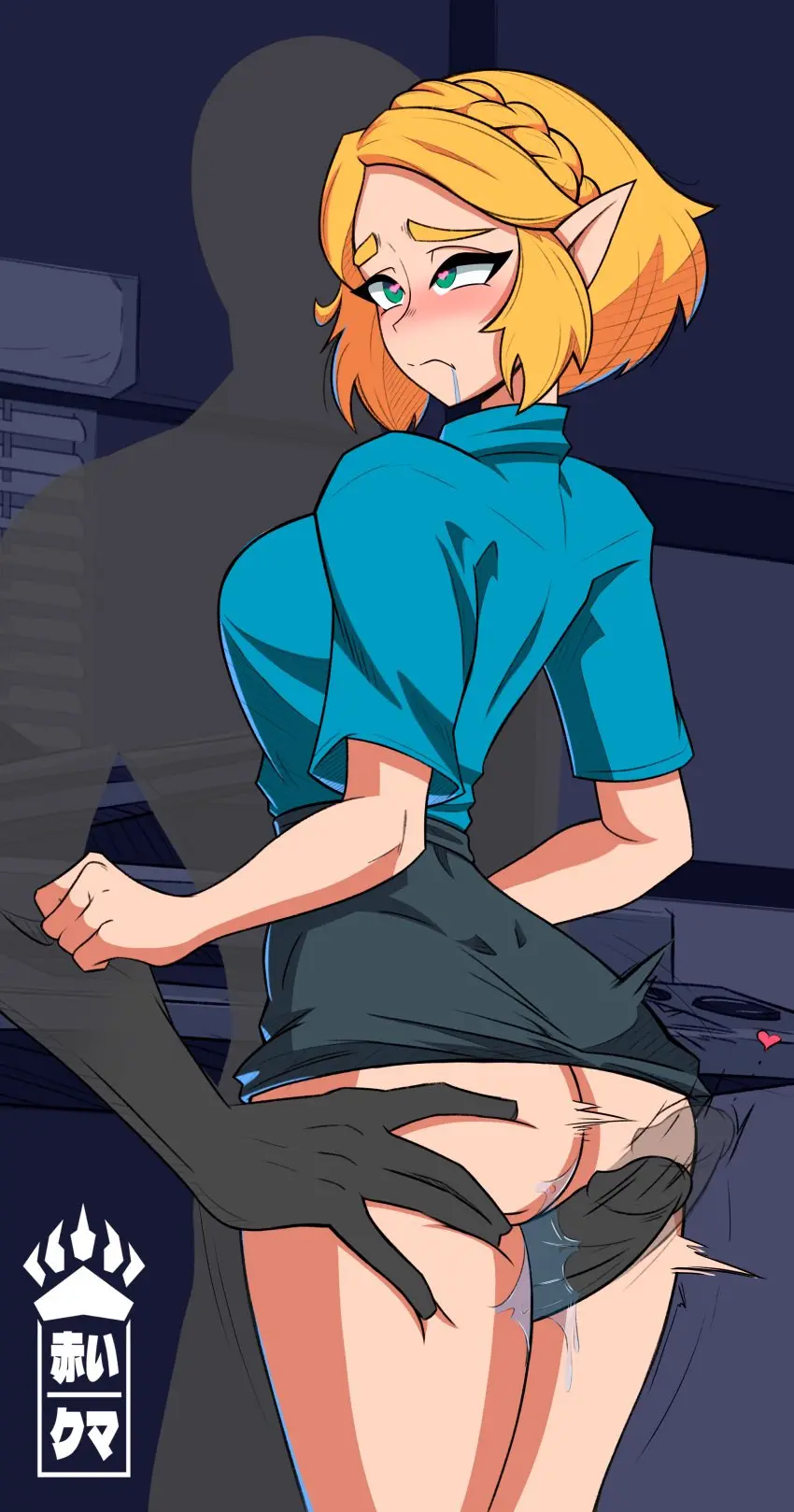 Image 1girls,female,1boy,heart-shaped_pupils,male,short_hair,ass,drooling,blonde_hair,green_eyes,pointy_ears,pussy_juice,braid,heart,ass_grab,partially_clothed,back_view,princess_zelda,the_legend_of_zelda,thigh_sex,upskirt,tears_of_the_kingdom,zelda_(tears_of_the_kingdom),hylian,anonymous_male,scarlet_bear