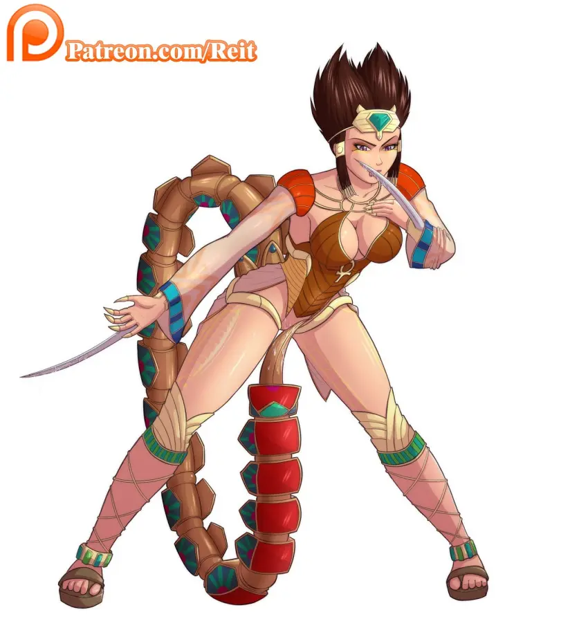 Image 1girls,female,light-skinned_female,light_skin,solo,goddess,mythology,smite,brown_hair,masturbation,egyptian_mythology,reit,serqet_(smite)