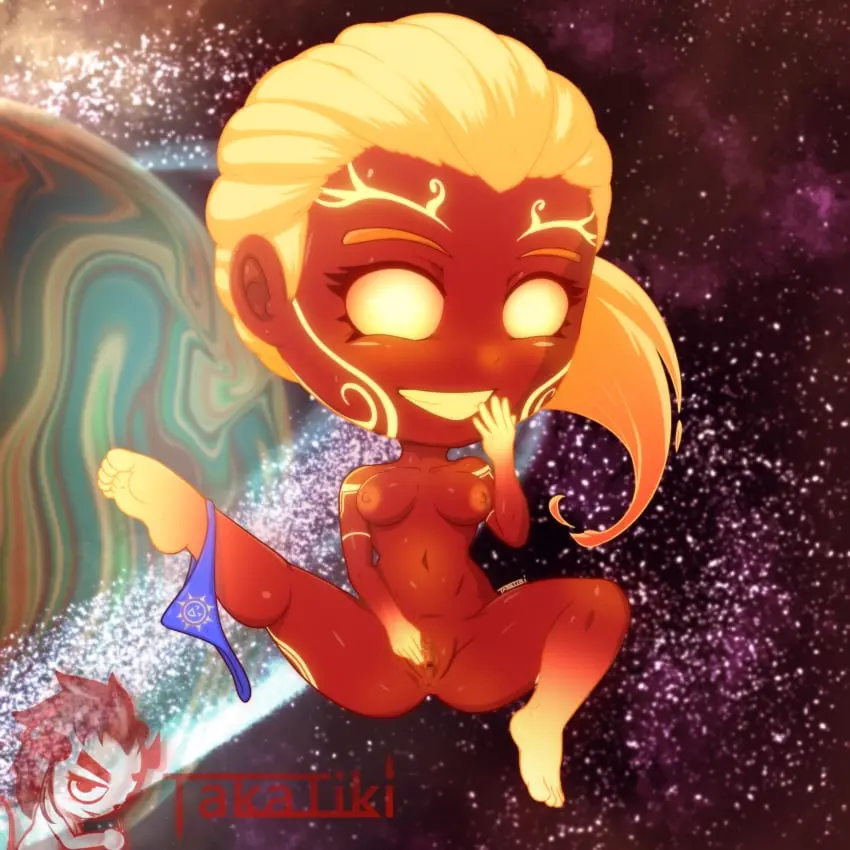 Image female,pussy,spread_legs,mythology,smite,european_mythology,presenting,norse_mythology,orange_body,sol_(smite),presenting_pussy,chibi,chibi_style,takatiki