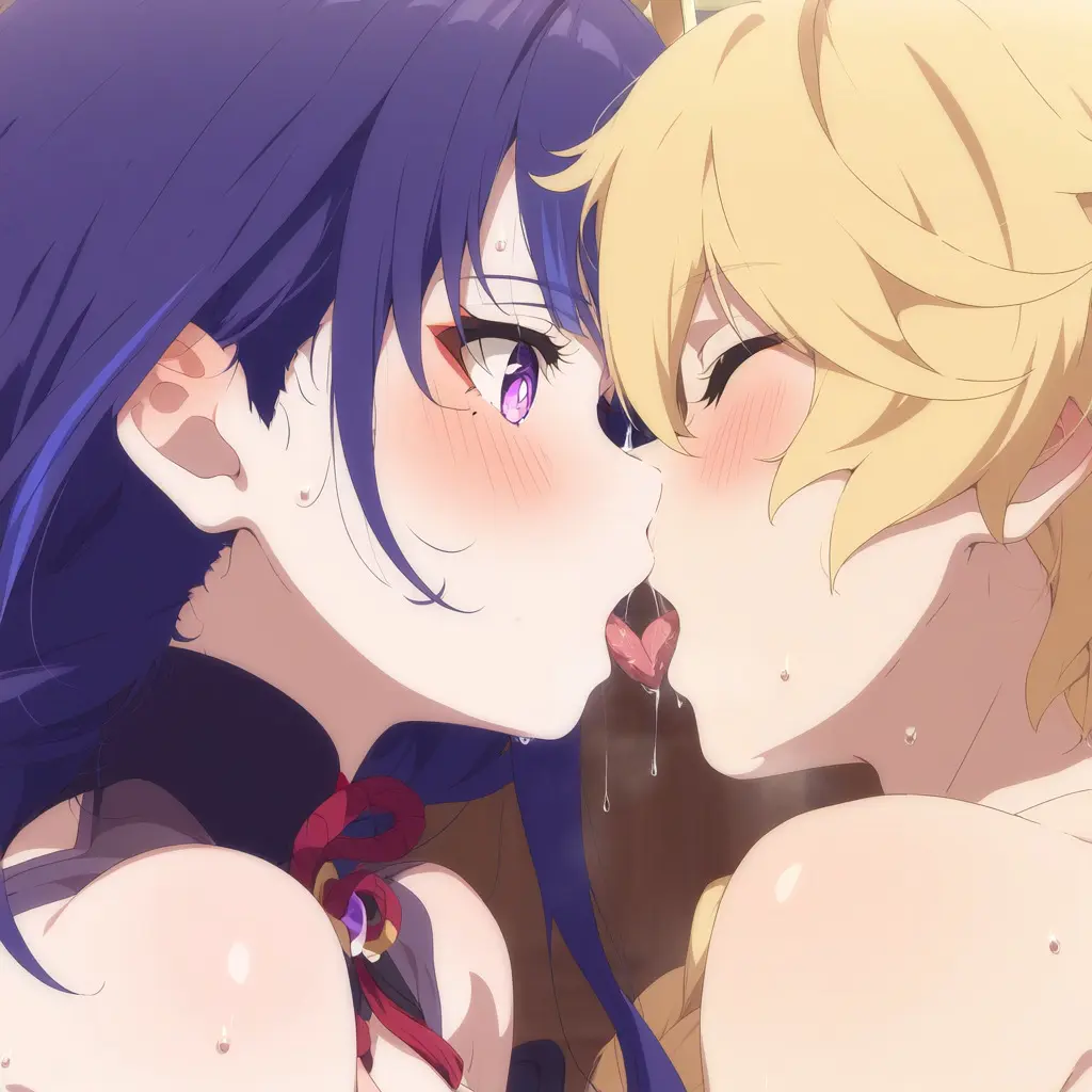 Image 1girls,big_breasts,breasts,female,1boy,male,straight,sweat,sex,pleasure_face,ai_generated,genshin_impact,aether_(genshin_impact),kissing,taller_girl,raiden_shogun,mihoyo,horny_female,unknown_artist