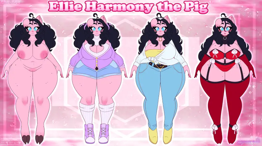 Image breasts,female,pussy,furry,anthro,tagme,character_sheet,pig,bloodberrybluu,breedingtoxic,multiple_outfits
