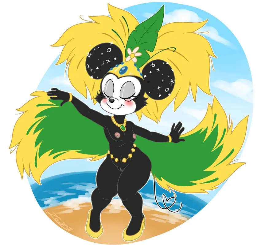 Image 1girls,blush,breasts,female,female_only,hi_res,nipples,solo,nude,pussy,tail,disney,female_focus,small_breasts,wide_hips,water,anthro,nude_female,clitoris,public_domain,absurd_res,genitals,mammal,black_body,shortstack,mouse,murid,holidays,short_stack,murine,rodent,sparkles,transparent_background,eyes_closed,dancing,white_outline,heart_tail,carnival,mickey_mouse_shorts,minnie_mouse,samba,zooshi,brazil,brazilian_carnival,carnival_(holiday)
