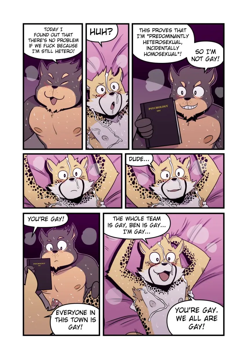 Image blush,hi_res,open_mouth,smile,cum,cum_on_face,male,penis,sweat,duo,male/male,eyebrows,open_smile,anthro,text,closed_eyes,comic,genital_fluids,bodily_fluids,canid,canine,canis,domestic_dog,genitals,mammal,dialogue,english_text,interspecies,feline,speech_bubble,book,glans,felid,anthro_on_anthro,toy_dog,cheetah,chihuahua,stated_sexuality,jesus_(t0l0k),nacho_(t0l0k),stated_homosexuality,t0l0k