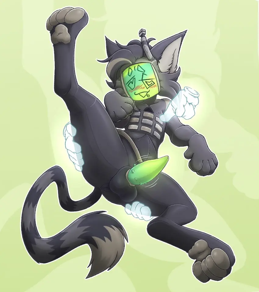 Image blush,hi_res,male,tail,erection,balls,anthro,fur,genitals,mammal,paws,feline,biped,blush_lines,group,felid,pawpads,disembodied_hand,ghost_hands,atta_catto,nokia_cat_(loutes)