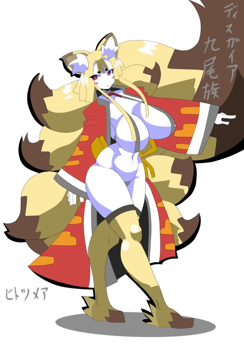 Image big_breasts,breasts,female,large_breasts,thighhighs,thick_thighs,thighs,huge_breasts,fox_ears,fox_girl,fox_tail,nipple_bulge,sling_bikini,visible_nipples,disgaea,nippon_ichi_software,disgaea_5,hitotsumea,nine-tails_(disgaea)