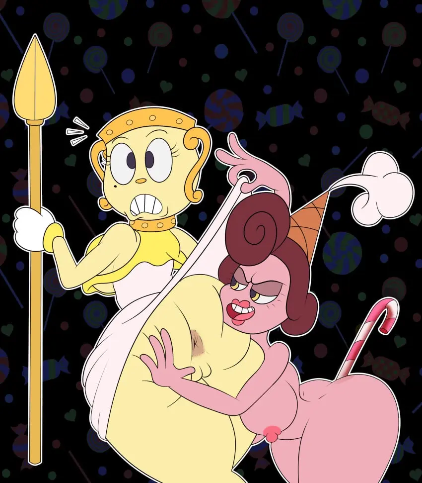Image big_breasts,breasts,female,ass,thick_thighs,asshole,oddrich,cuphead_(game),baroness_von_bon_bon,caronin98,legendary_chalice,ms._chalice,pulling_up_dress
