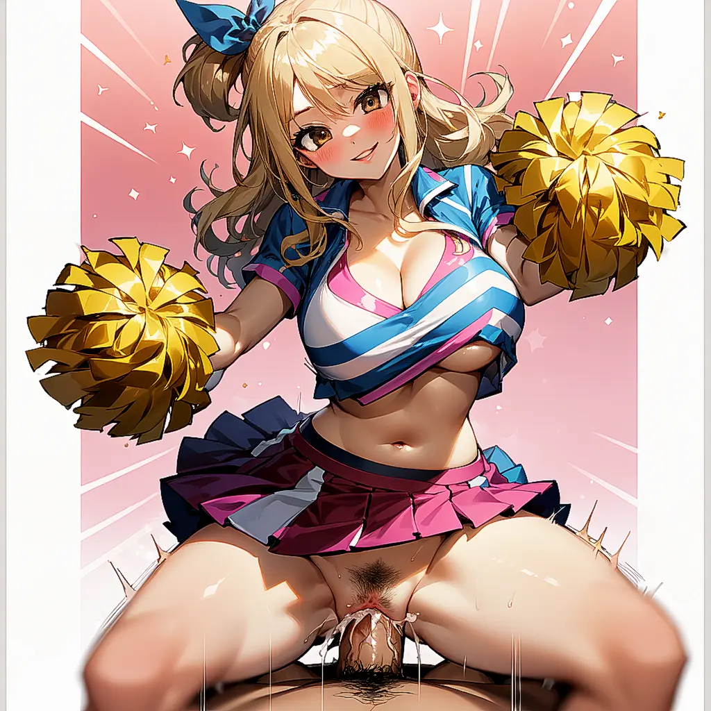 Image 1girls,blush,breasts,female,large_breasts,1boy,cum,male,penis,pussy,sex,ai_generated,cowgirl_position,cleavage,cum_in_pussy,vaginal_penetration,vaginal_sex,pubic_hair,pov,skirt,straddling,no_panties,microskirt,crop_top,cheerleader,cheerleader_outfit,fairy_tail,lucy_heartfilia,payop