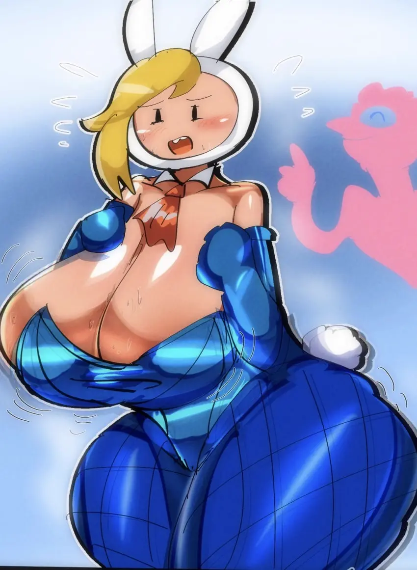 Image big_breasts,breasts,female,bunny_ears,self_upload,adventure_time,fionna_the_human_girl,kotarodayo1126,prismo_(adventure_time)