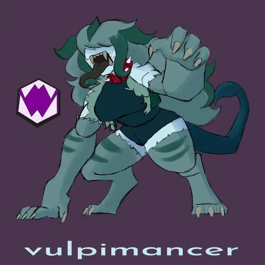 Image female,female_only,long_hair,open_mouth,solo,tail,tongue_out,furry,tongue,big_hair,two_tone_hair,solo_female,monster,sharp_teeth,canine,fur,grey_fur,claws,fangs,all_fours,eyes_covered,4_fingers,full_body,long_tongue,purple_background,alien,alien_girl,tusks,spiked_collar,red_collar,ben_10,chaquetrix,eyeless,sharp_claws,big_fangs,teal_hair,scorpion_tail,vulpimancer,wildmutt,one_piece_suit,big_forearms,clawing,light_blue,manticore,nemetrix,oniooze,pointy_tongue,violet_background