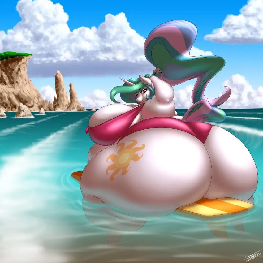 Image 1girls,breasts,female,furry,ass,looking_back,solo_female,breasts_bigger_than_head,hyper_breasts,tagme,my_little_pony,princess_celestia_(mlp),hyper_ass,fat,hyper,ass_bigger_than_head,enormous_ass,ass_bigger_than_torso,chonkmancer,surfing