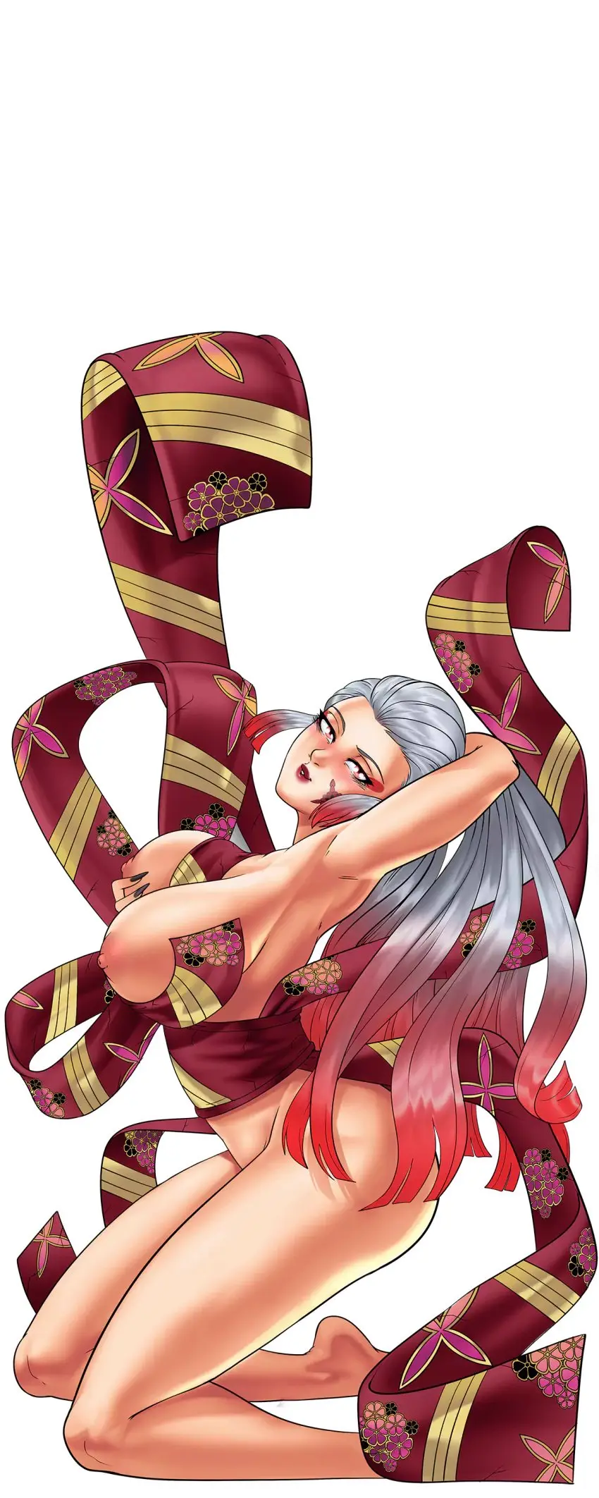 Image breasts,female,female_only,large_breasts,nipples,white_hair,ass,wide_hips,pink_eyes,artist_request,curvy,curvy_female,curvy_figure,kimono,demon_slayer,kimetsu_no_yaiba,daki_(kimetsu_no_yaiba),hentai_heroes,hentai_heroes_character,oiran,yume_(hentai_heroes)