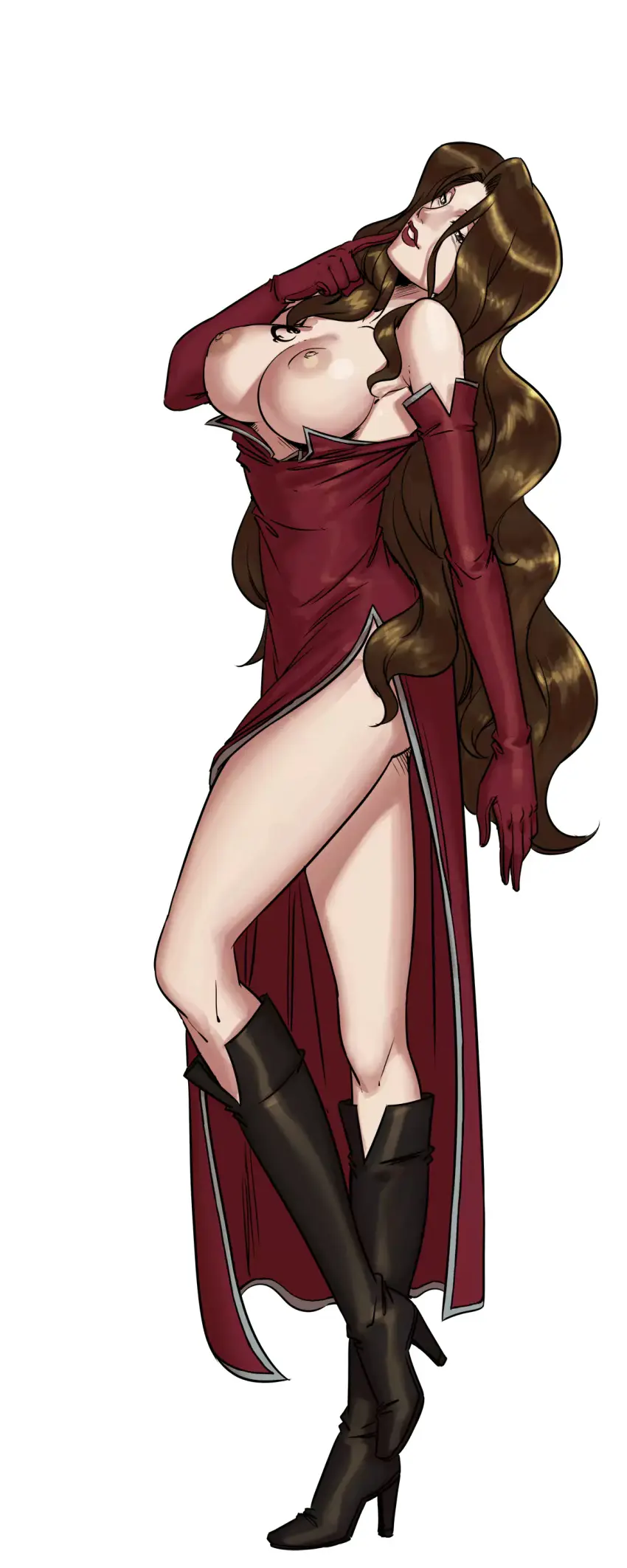 Image breasts,breasts_out,female,large_breasts,long_hair,nipples,tattoo,artist_request,brown_hair,topless,grey_eyes,high_heels,topless_female,transparent_background,tattoo_on_chest,fullmetal_alchemist,hentai_heroes,hentai_heroes_character,lust_(fullmetal_alchemist)