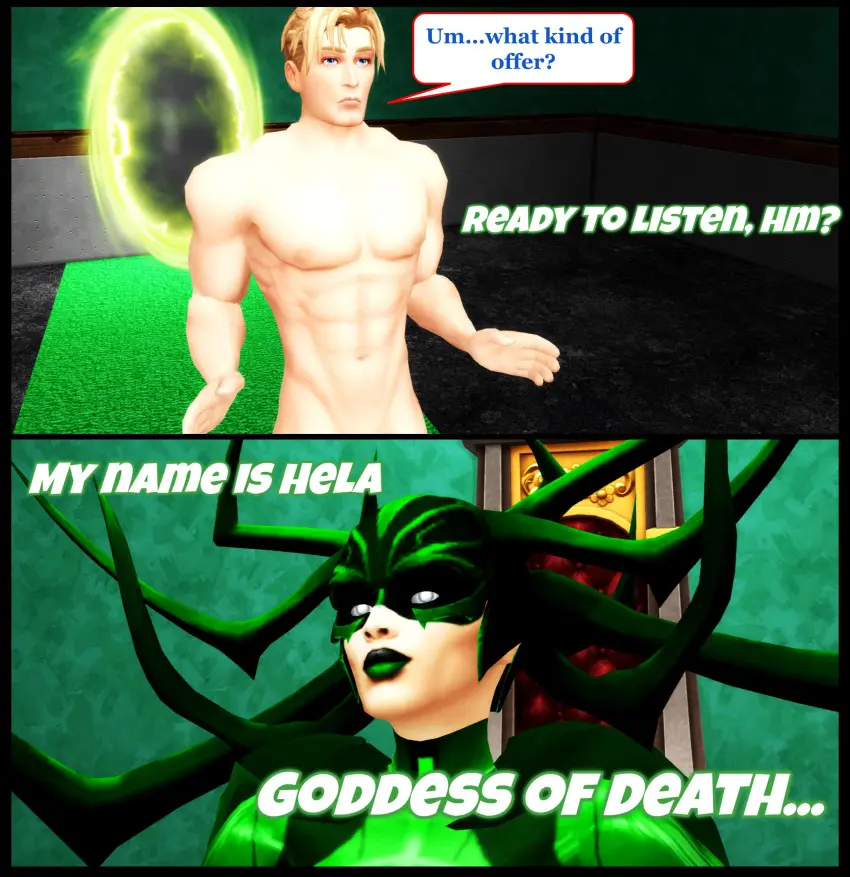 Image female,comic,marvel,marvel_comics,captain_america_(series),thor_(series),avengers,page_12,captain_america,pof3445,the_sims_4,sims4,hela,steve_rogers