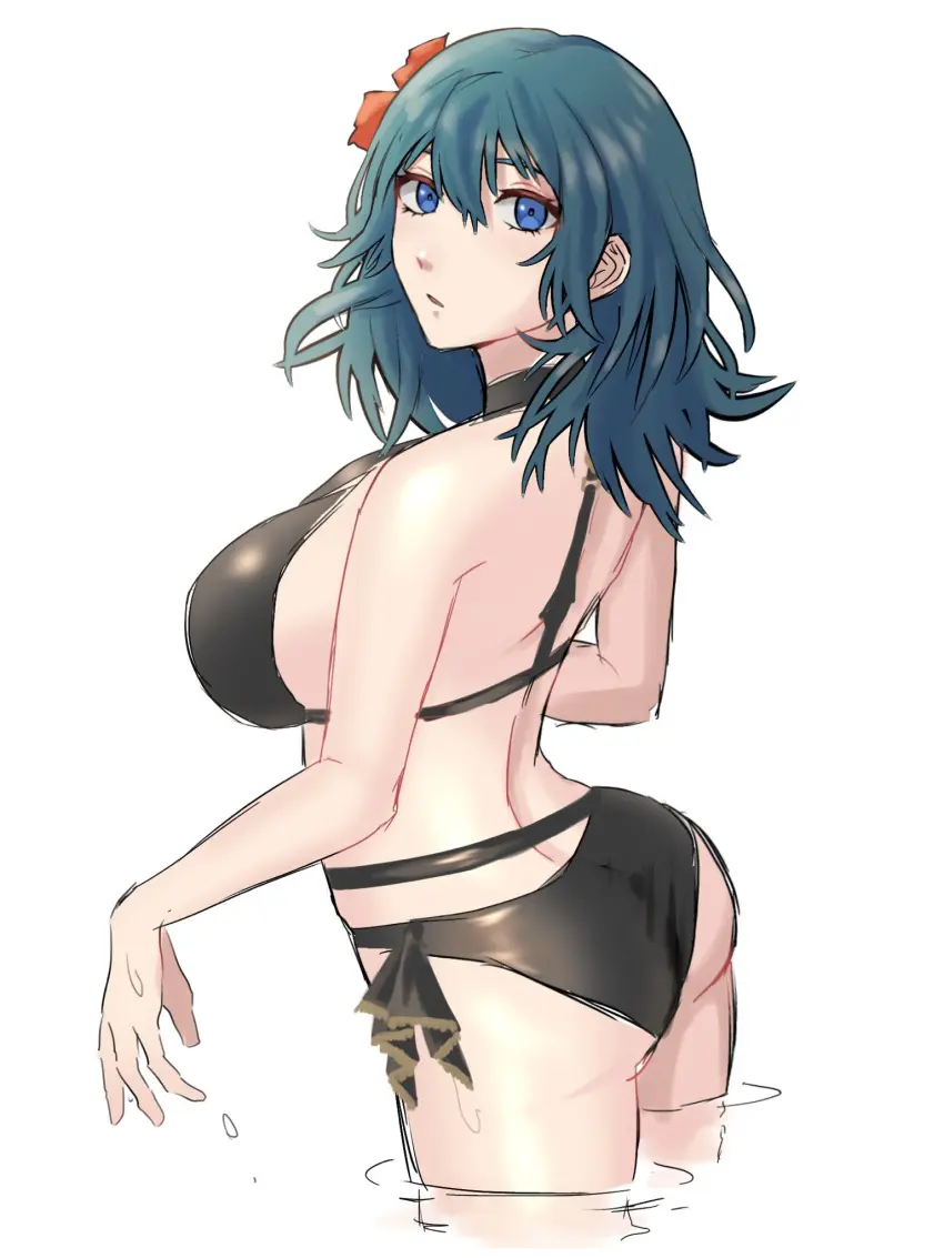 Image 1girls,breasts,female,female_only,large_breasts,solo,bikini,ass,big_ass,sideboob,swimsuit,nintendo,official_alternate_costume,alternate_costume,black_bikini,fire_emblem,fire_emblem:_three_houses,fire_emblem_heroes,byleth_(fire_emblem),black_swimsuit,byleth_(fire_emblem)_(female),0701mono