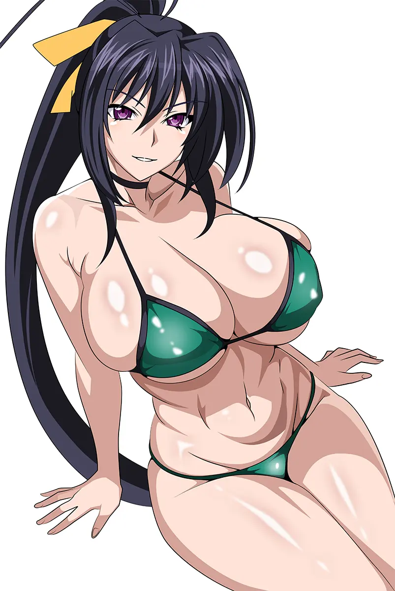 Image 1girls,big_breasts,breasts,female,long_hair,black_hair,cleavage,purple_eyes,bare_legs,akeno_himejima,high_school_dxd,yxyyxy