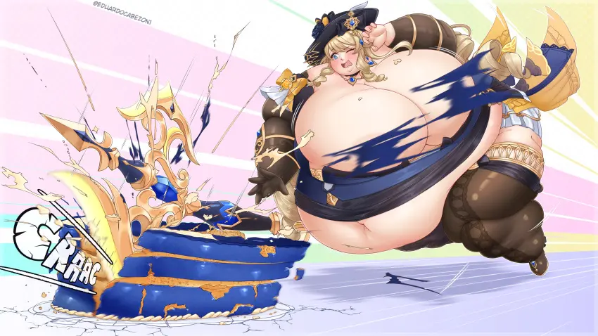 Image 1girls,big_breasts,breasts,female,light-skinned_female,light_skin,long_hair,navel,convenient_censoring,thick_thighs,thighs,wide_hips,belly,big_belly,cleavage,gigantic_breasts,blonde_hair,genshin_impact,2024,weapon,fat,fat_female,overweight,overweight_female,mihoyo,fat_fetish,morbidly_obese,morbidly_obese_female,obese,ssbbw,ussbbw,bbw,hoyoverse,onomatopoeia,obese_female,food,fat_thighs,weight_gain,gigantic_belly,belly_overhang,cake,fat_belly,axe,censored_nipples,stretched_clothing,double_chin,navia_(genshin_impact),fat_arms,educabezon,exposed_fat_belly,fontaine_girls