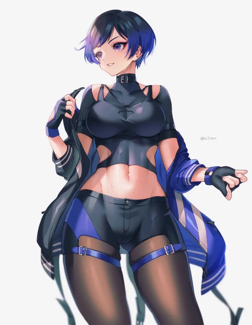 Image 1girls,big_breasts,breasts,female,female_only,solo,standing,sweat,thick_thighs,athletic,tight_clothing,abs,fully_clothed,namco,tekken,tekken_8,reina_mishima
