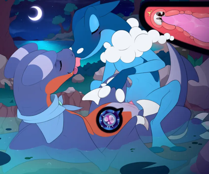 Image blush,hi_res,cum,male,nude,penis,pokemon,pokemon_(species),tongue_out,lying,on_back,tongue,sex,duo,intersex,feet,anthro,cum_in_pussy,cum_inside,impregnation,vaginal_penetration,penis_in_pussy,ovum,closed_eyes,nintendo,penetration,moon,night,genital_fluids,bodily_fluids,genitals,orange_body,blue_body,generation_6_pokemon,purple_body,andromorph,cuntboy,toes,penile,animal_genitalia,animal_penis,generation_4_pokemon,partially_submerged,intersex/male,pink_tongue,penile_penetration,mostly_nude,internal,emanata,pink_penis,countershading,ears_back,pivoted_ears,neckerchief,tapering_penis,membrane_(anatomy),kerchief,webbed_feet,internal_vaginal,kerchief_only,crescent_moon,orange_countershading,andromorph/male,frogadier,gabite,meraence,neckerchief_only