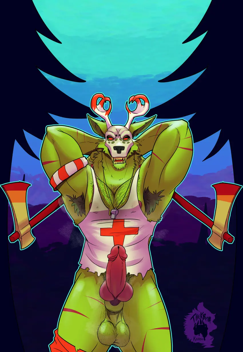Image clothed,clothing,hi_res,pants,shirt,male,male/male,balls,anthro,pants_down,absurd_res,canid,canine,canis,mammal,wolf,horn,bottomless,partially_clothed,armpit_fetish,tank_top,topwear,mask,bottomwear,bottomwear_down,body_hair,armpit_hair,abstract_background,thekinkybear,musk,musk_clouds,musky_cock,chest_hair,male_anthro,invalid_tag,shirt_only,topwear_only,axe,musky_balls,lifeguard,musky_armpit,donner_(neon_roar),gayporn,neon_roar,tank_top_only